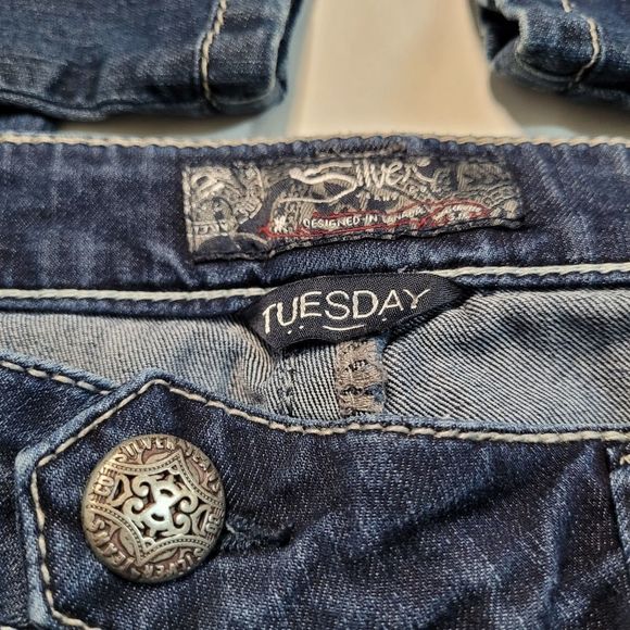 SILVER Jeans Company Tuesday Dark Blue Wash Women's Denim Jeans Pants - Picture 6 of 11